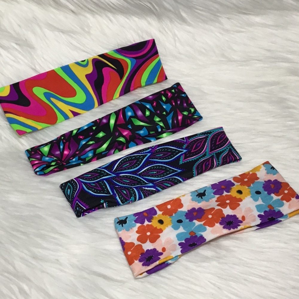 Colorful Stretch Headbands, Lot of 4